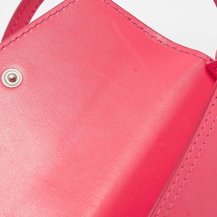 Pre Owned Jacquemus Pink Leather Le Porte Azur Crossbody Pouch