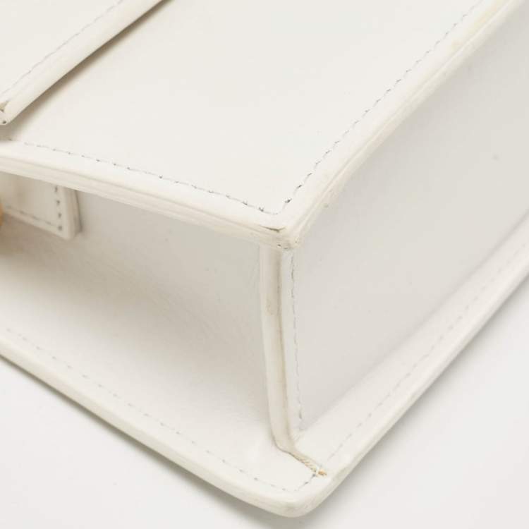 Pre Owned Jacquemus White Leather Le Grand Bambino Top Handle Bag