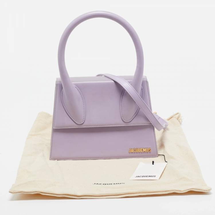 Pre Owned Jacquemus Purple Leather Grand Le Chiquito Top Handle Bag