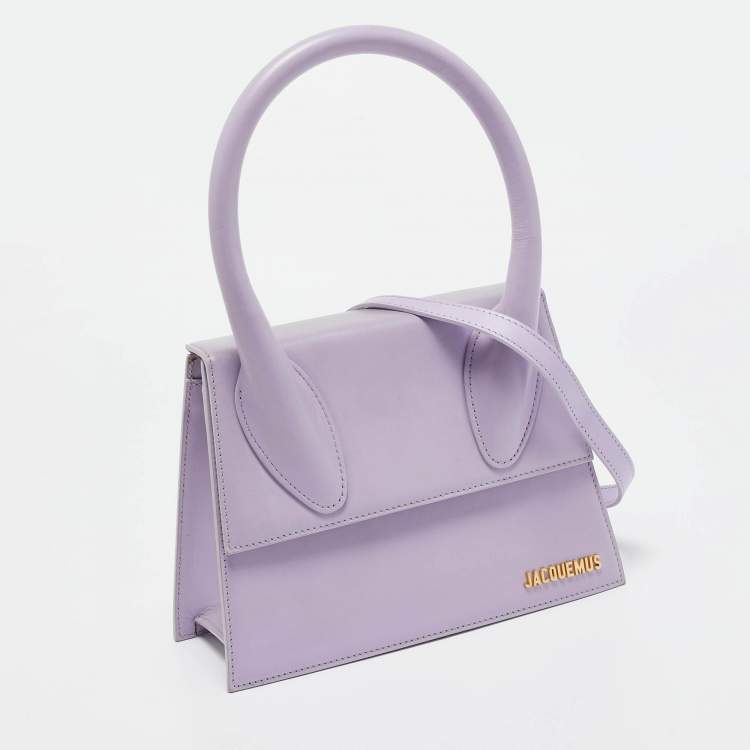 Pre Owned Jacquemus Purple Leather Grand Le Chiquito Top Handle Bag