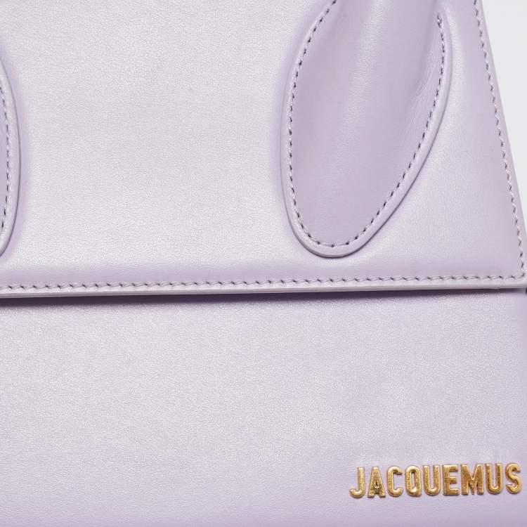 Pre Owned Jacquemus Purple Leather Grand Le Chiquito Top Handle Bag