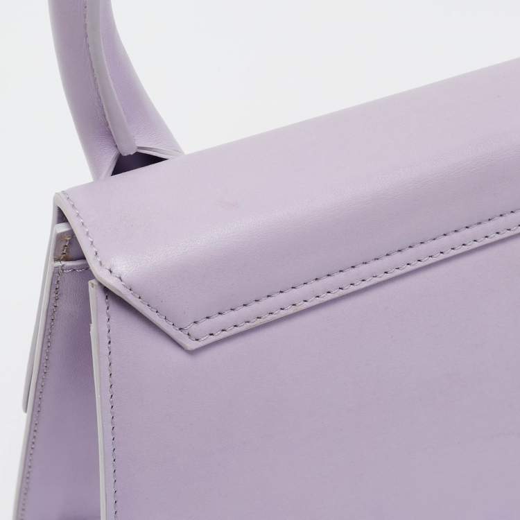Pre Owned Jacquemus Purple Leather Grand Le Chiquito Top Handle Bag