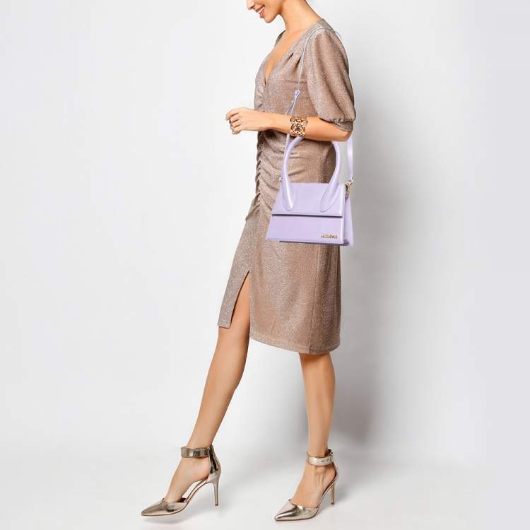 Pre Owned Jacquemus Purple Leather Grand Le Chiquito Top Handle Bag