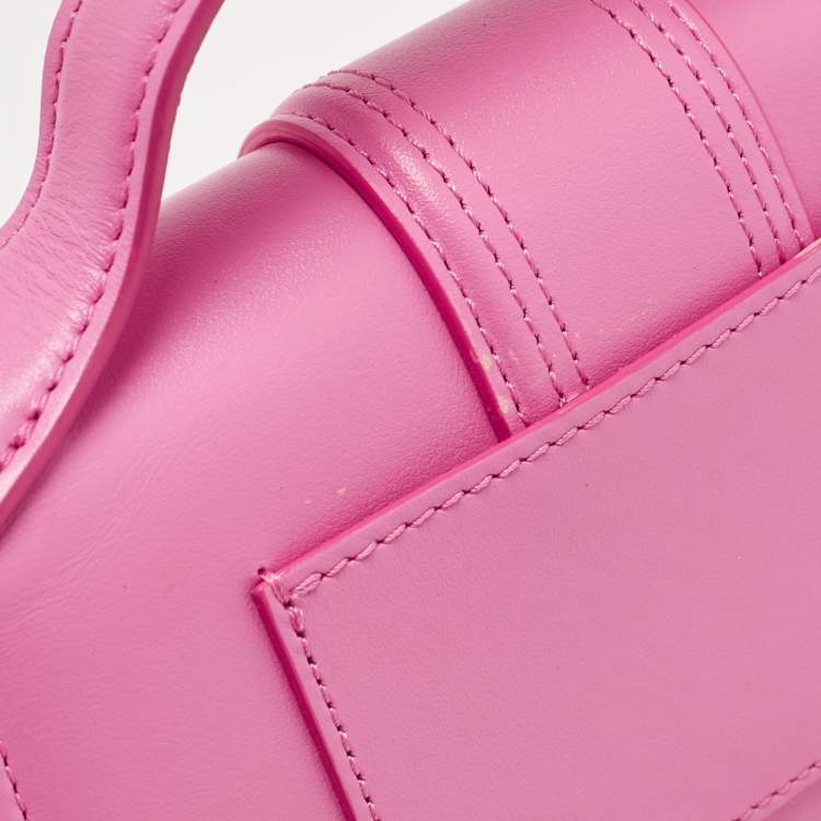 Pre Owned Jacquemus Pink Leather Le Bambino Top Handle Bag