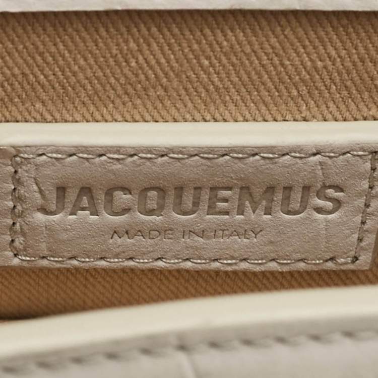 Pre Owned Jacquemus Light Grey Nubuck Leather Mini Le Chiquito Top Handle Bag