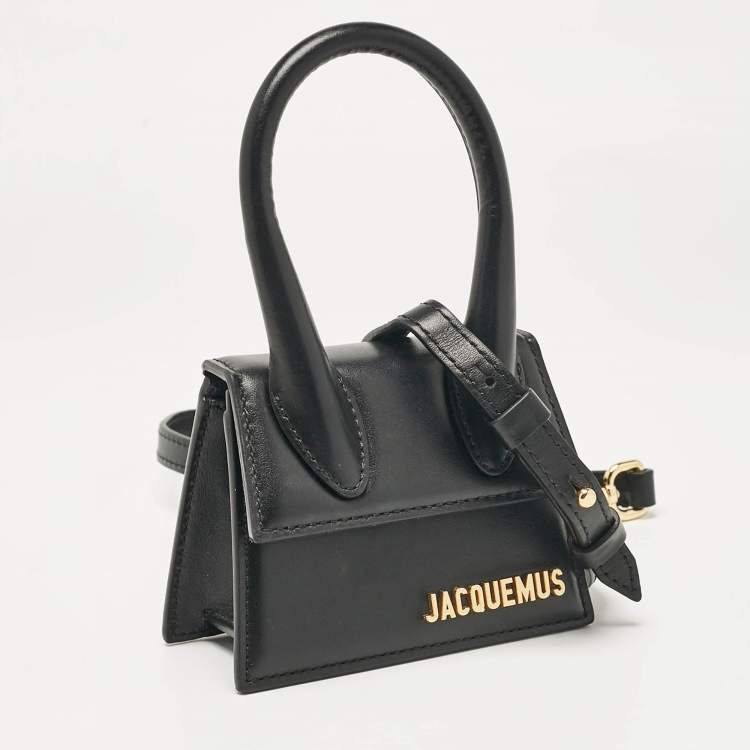 Pre Owned Jacquemus Black Leather Mini Le Chiquito Top Handle Bag