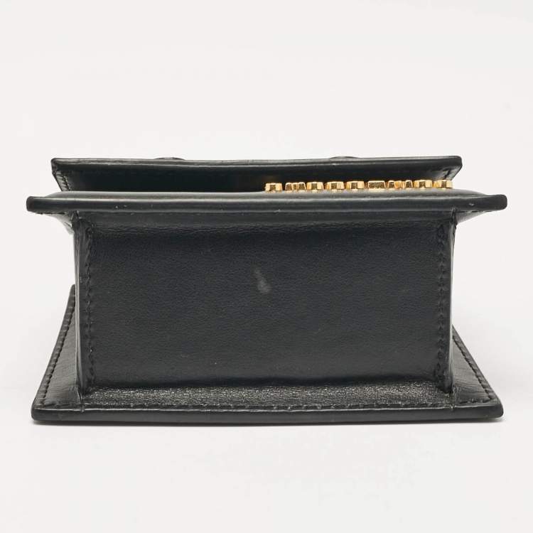 Pre Owned Jacquemus Black Leather Mini Le Chiquito Top Handle Bag