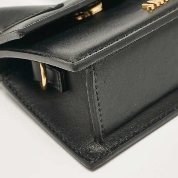 Pre Owned Jacquemus Black Leather Mini Le Chiquito Top Handle Bag