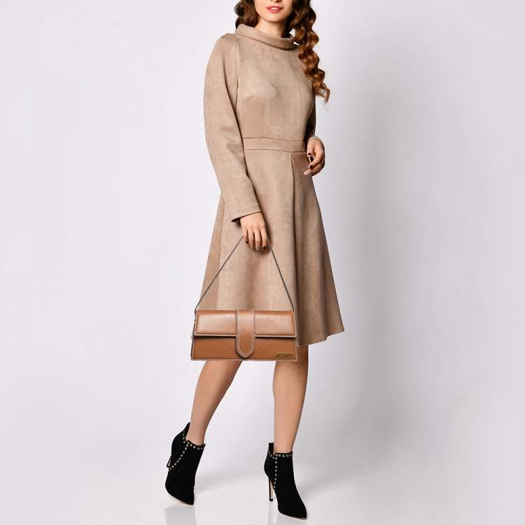 Pre Owned Jacquemus Brown Leather Le Bambino Long Shoulder Bag