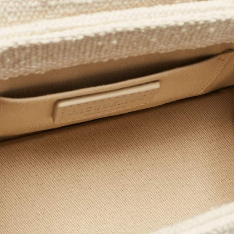 Pre Owned Jacquemus Off White Canvas Le Chiquito Noeud Top Handle Bag