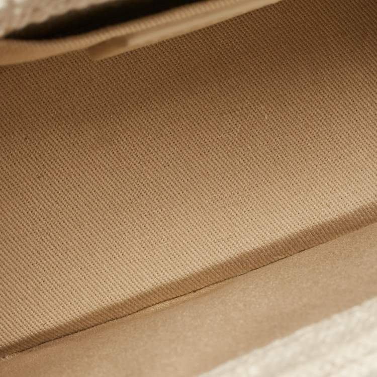 Pre Owned Jacquemus Off White Canvas Le Chiquito Noeud Top Handle Bag