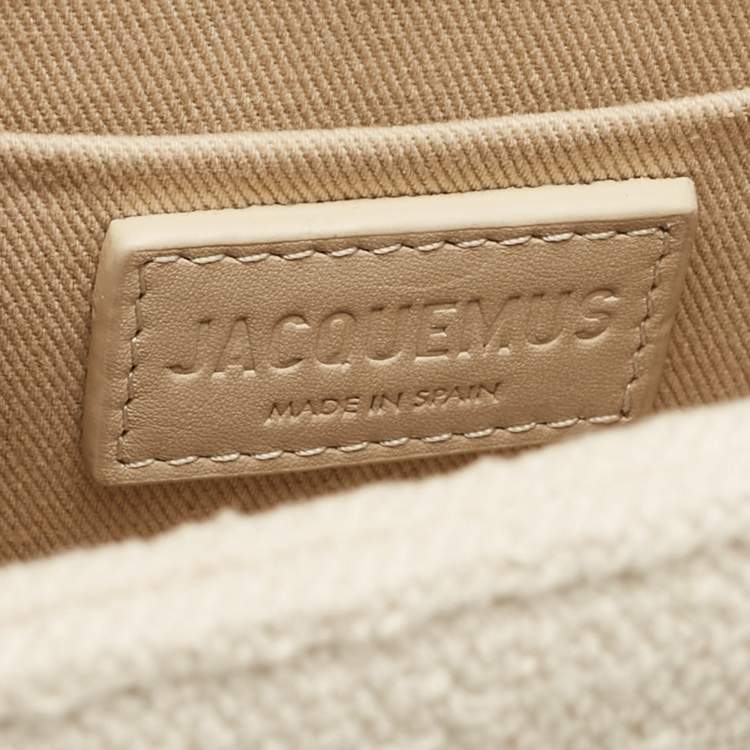 Pre Owned Jacquemus Off White Canvas Le Chiquito Noeud Top Handle Bag