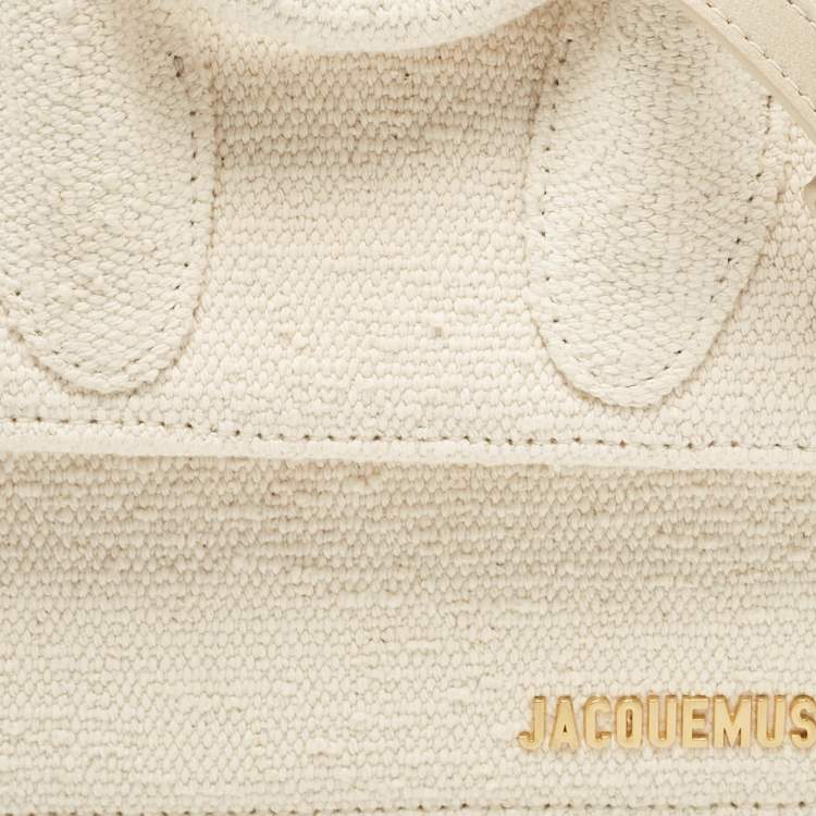 Pre Owned Jacquemus Off White Canvas Le Chiquito Noeud Top Handle Bag