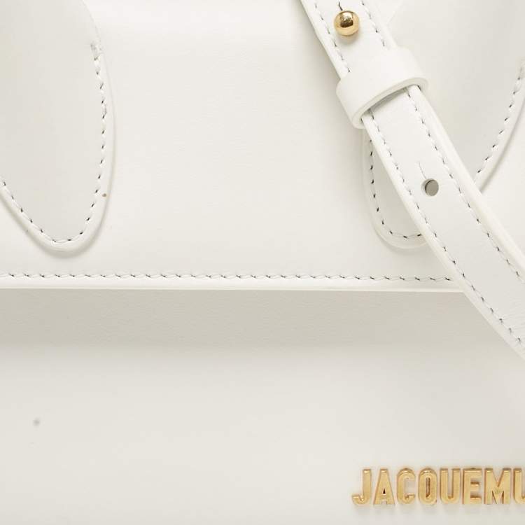 Pre Owned Jacquemus White Leather Leather Le Chiquito Moyen Top Handle Bag
