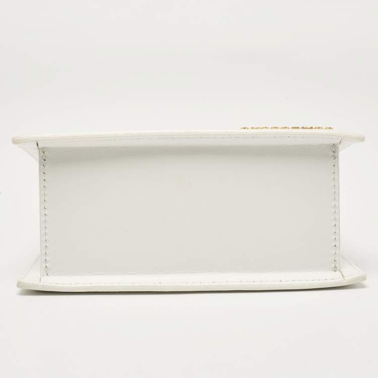Pre Owned Jacquemus White Leather Leather Le Chiquito Moyen Top Handle Bag