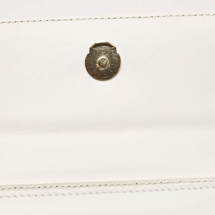 Pre Owned Jacquemus White Leather Leather Le Chiquito Moyen Top Handle Bag