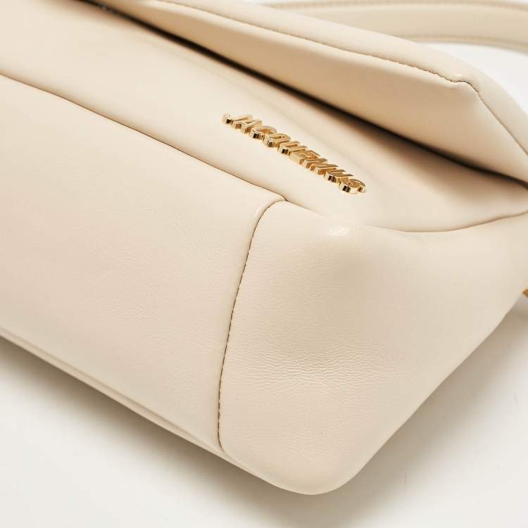 Pre Owned Jacquemus Beige Leather Le Bambimou Padded Shoulder Bag