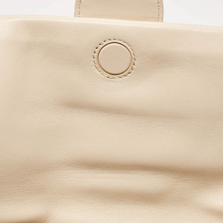 Pre Owned Jacquemus Beige Leather Le Bambimou Padded Shoulder Bag