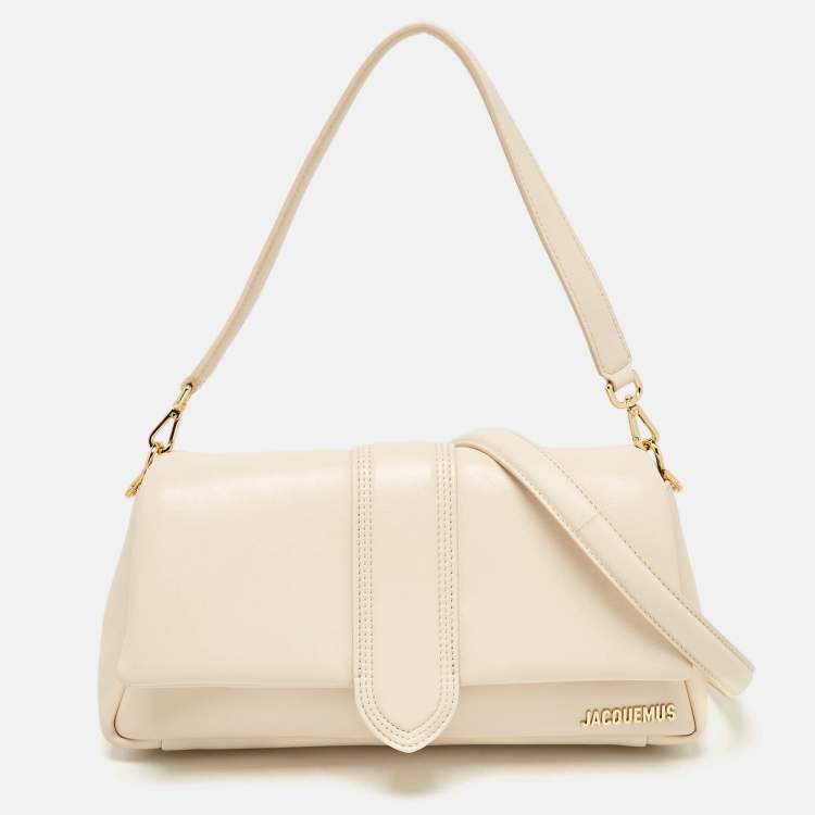 Pre Owned Jacquemus Beige Leather Le Bambimou Padded Shoulder Bag