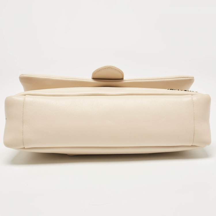 Pre Owned Jacquemus Beige Leather Le Bambimou Padded Shoulder Bag