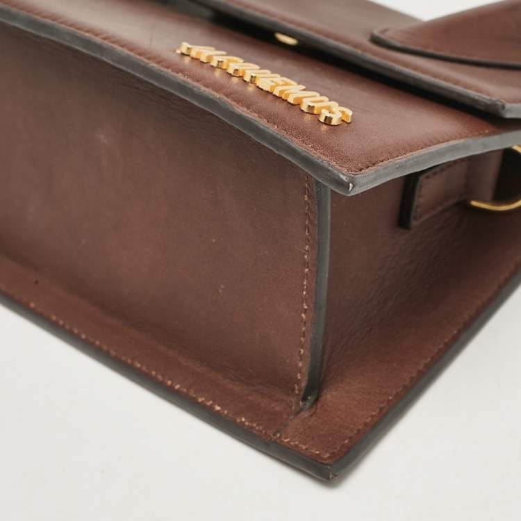 Pre Owned Jacquemus Brown Leather Le Chiquito Moyen Top Handle Bag