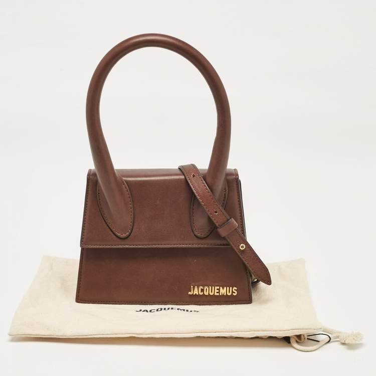 Pre Owned Jacquemus Brown Leather Le Chiquito Moyen Top Handle Bag
