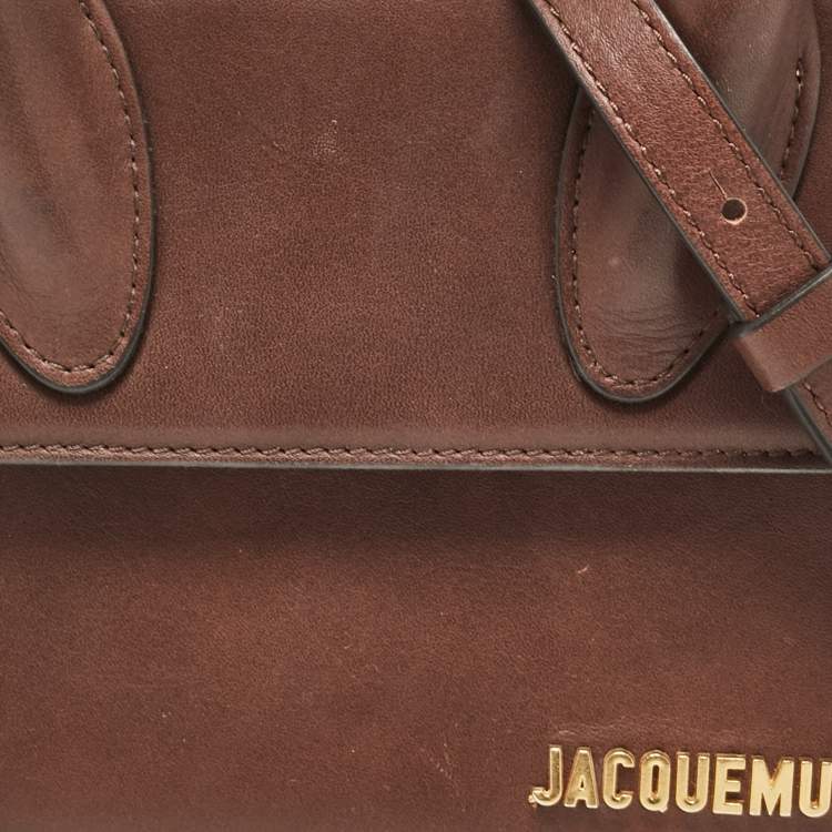 Pre Owned Jacquemus Brown Leather Le Chiquito Moyen Top Handle Bag