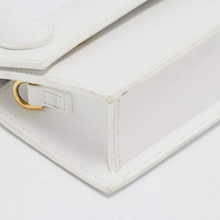 Pre Owned Jacquemus White Leather Long Le Chiquito Top Handle Bag