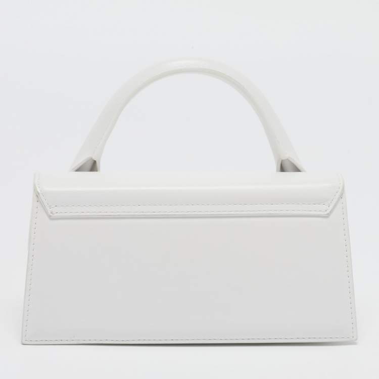 Pre Owned Jacquemus White Leather Long Le Chiquito Top Handle Bag
