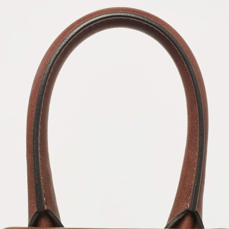 Pre Owned Jacquemus Dark Brown Leather Mini Le Chiquito Top Handle Bag