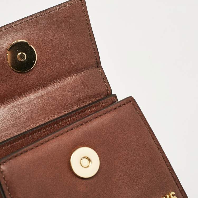 Pre Owned Jacquemus Dark Brown Leather Mini Le Chiquito Top Handle Bag