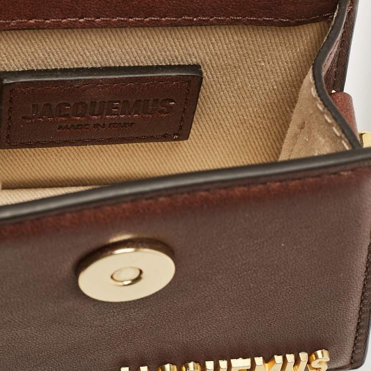 Pre Owned Jacquemus Dark Brown Leather Mini Le Chiquito Top Handle Bag