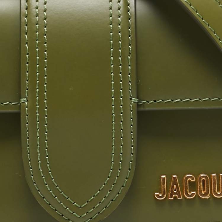 Pre Owned Jacquemus Olive Green Leather Le Bambino Top Handle Bag