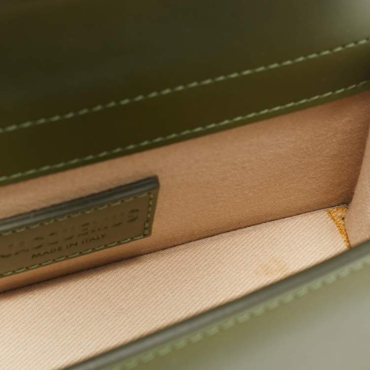 Pre Owned Jacquemus Olive Green Leather Le Bambino Top Handle Bag