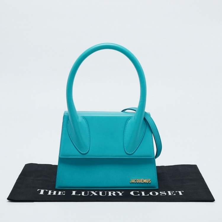 Pre Owned Jacquemus Light Blue Leather Grand Le Chiquito Top Handle Bag
