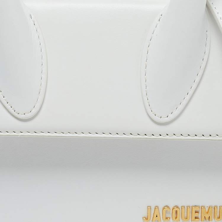 Pre Owned Jacquemus White Leather Leather Le Chiquito Moyen Top Handle Bag