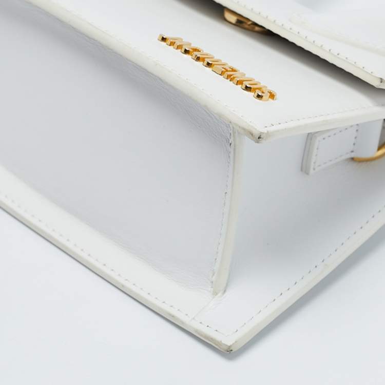 Pre Owned Jacquemus White Leather Leather Le Chiquito Moyen Top Handle Bag