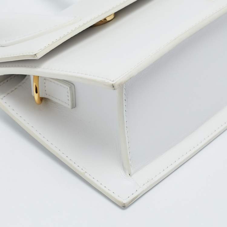 Pre Owned Jacquemus White Leather Leather Le Chiquito Moyen Top Handle Bag