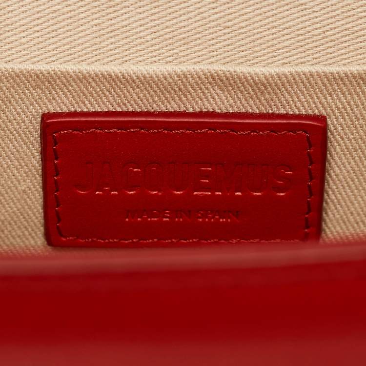 Pre Owned Jacquemus Red Leather Le Chiquito Noeud Top Handle Bag