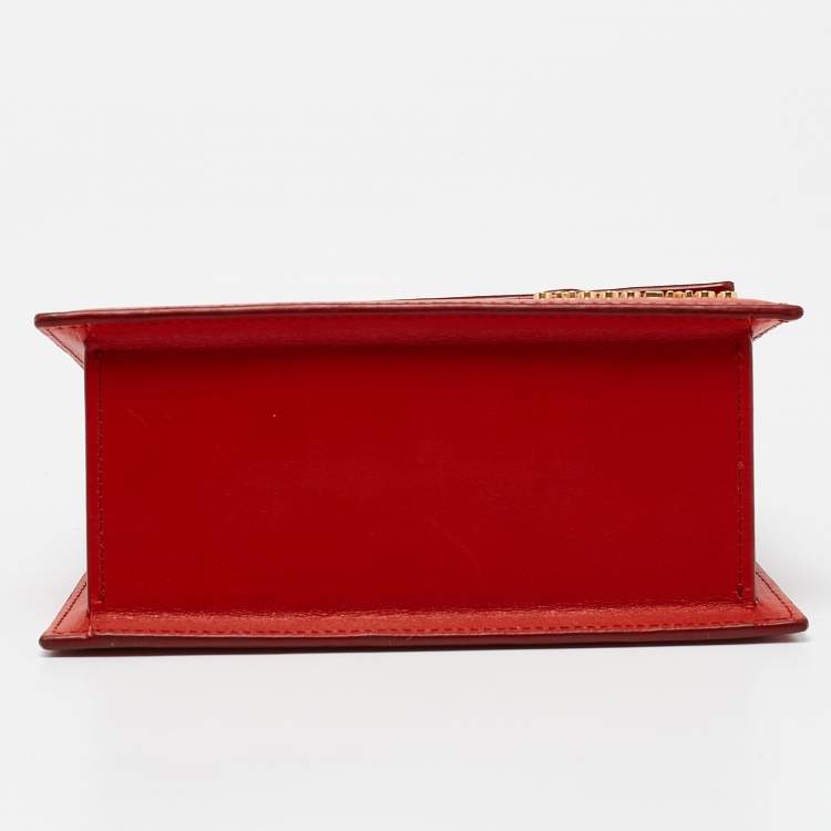 Pre Owned Jacquemus Red Leather Le Chiquito Noeud Top Handle Bag