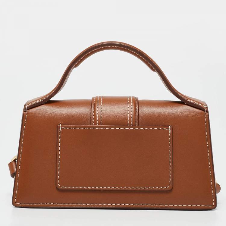 Pre Owned Jacquemus Brown Leather Mini Le Bambino Top Handle Bag