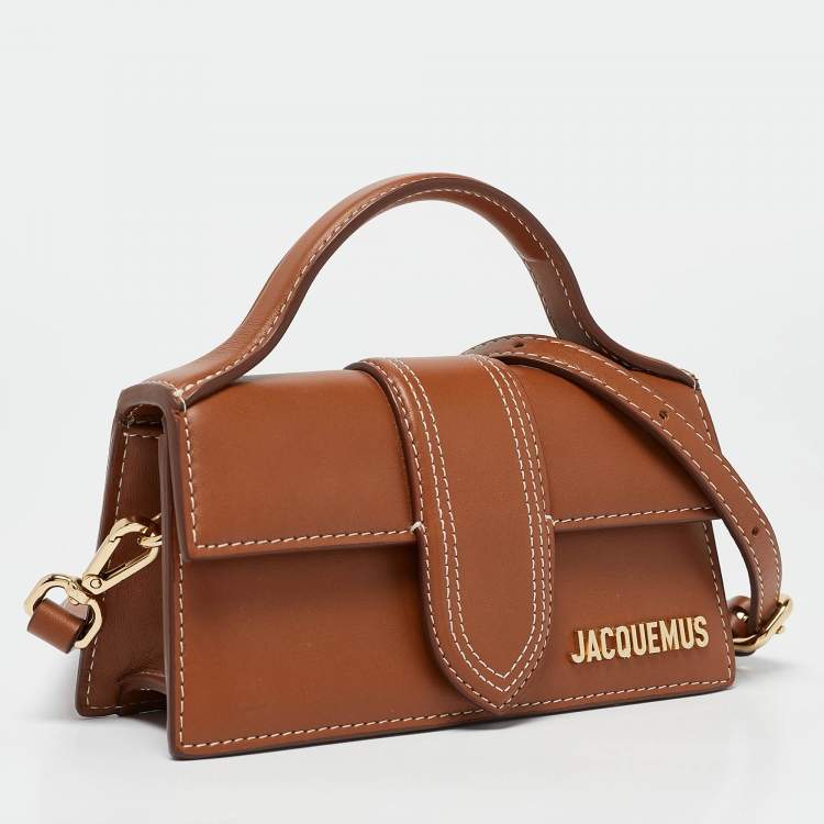 Pre Owned Jacquemus Brown Leather Mini Le Bambino Top Handle Bag