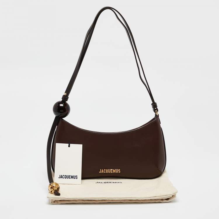 Pre Owned Jacquemus Brown Leather Le Bisou Perle Shoulder Bag