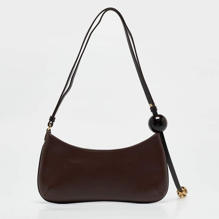 Pre Owned Jacquemus Brown Leather Le Bisou Perle Shoulder Bag