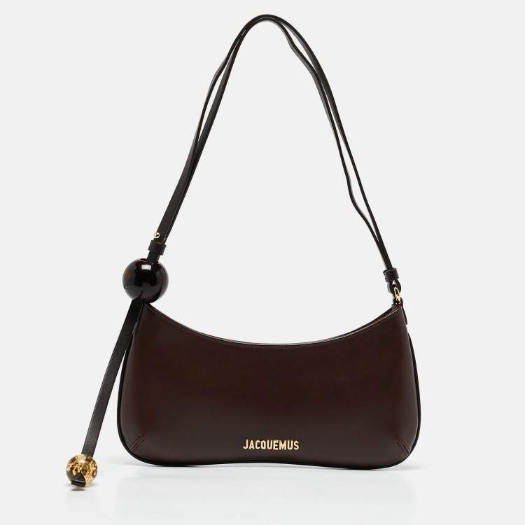 Pre Owned Jacquemus Brown Leather Le Bisou Perle Shoulder Bag