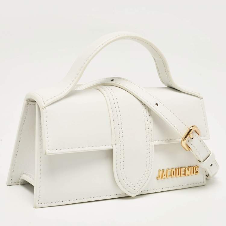Pre Owned Jacquemus White Leather Mini Le Bambino Top Handle Bag