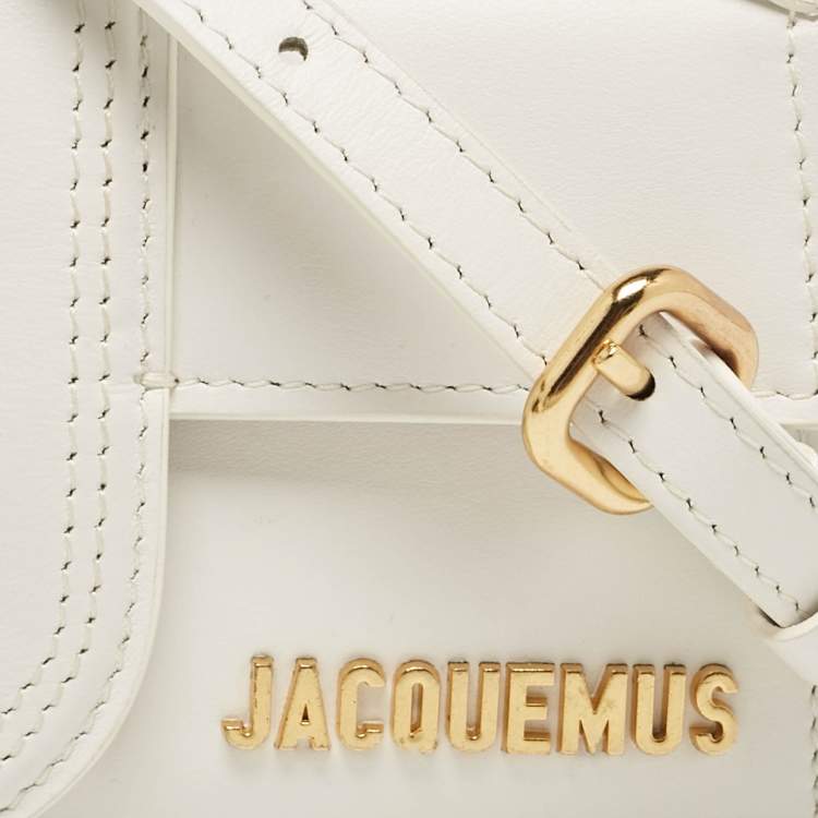 Pre Owned Jacquemus White Leather Mini Le Bambino Top Handle Bag