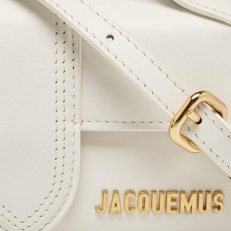Pre Owned Jacquemus White Leather Mini Le Bambino Top Handle Bag