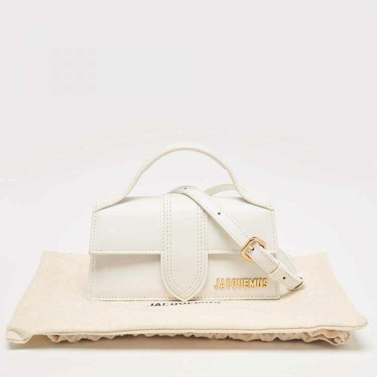Pre Owned Jacquemus White Leather Mini Le Bambino Top Handle Bag