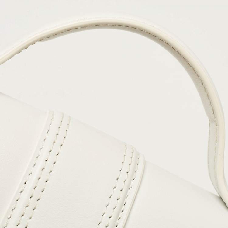 Pre Owned Jacquemus White Leather Mini Le Bambino Top Handle Bag